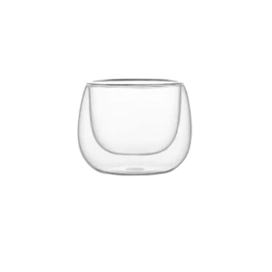 כוס זכוכית דופן כפולה שומרת על בידוד מהיד ועל הקפה או תה חמים